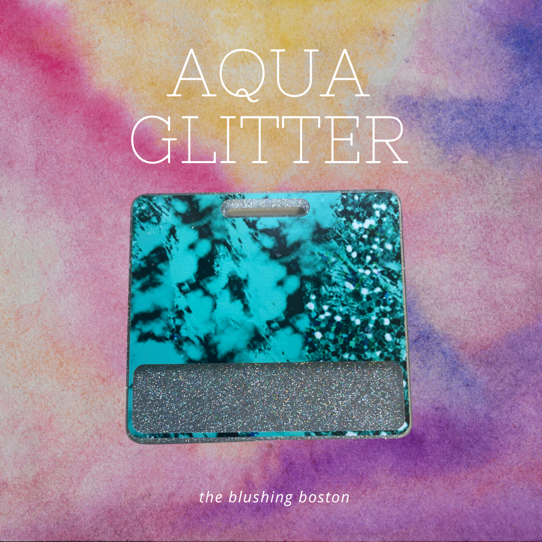 Aqua Glitter - Badge Buddy – The Blushing Boston