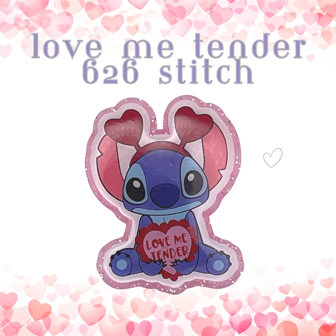 Love Me Tender - 626 Stitch - Badge Reel Design W/Belt Clip Reel