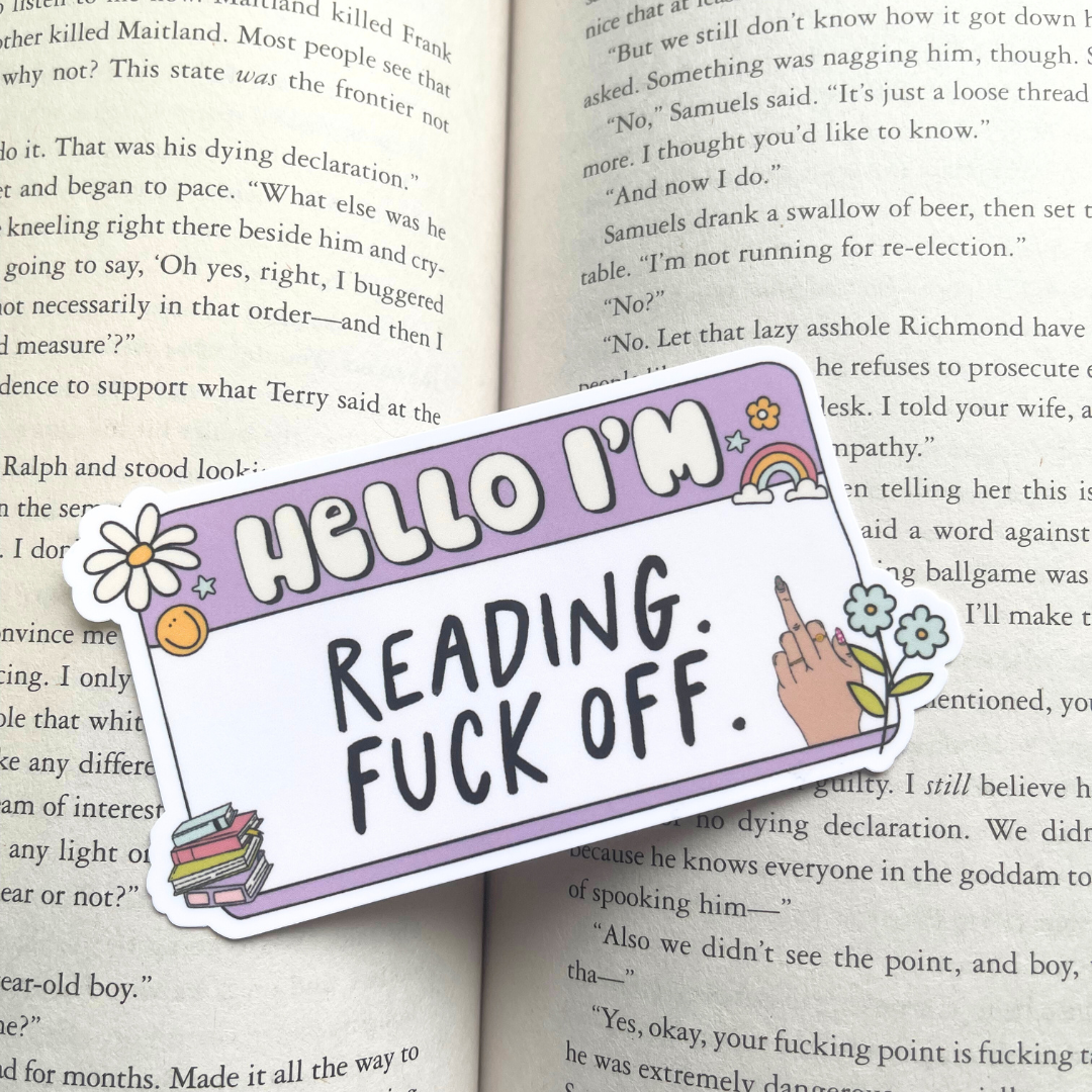 Hello I'm Reading F Off - Sticker