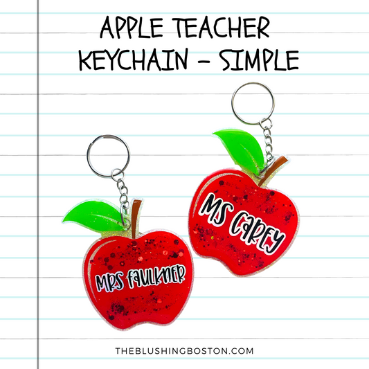 Apple Keychain - Personalizable - Teacher Gifts