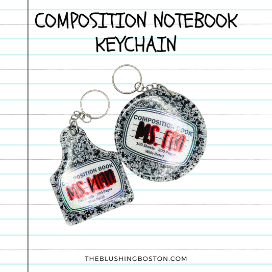 Composition Notebook Keychain - Personalizable