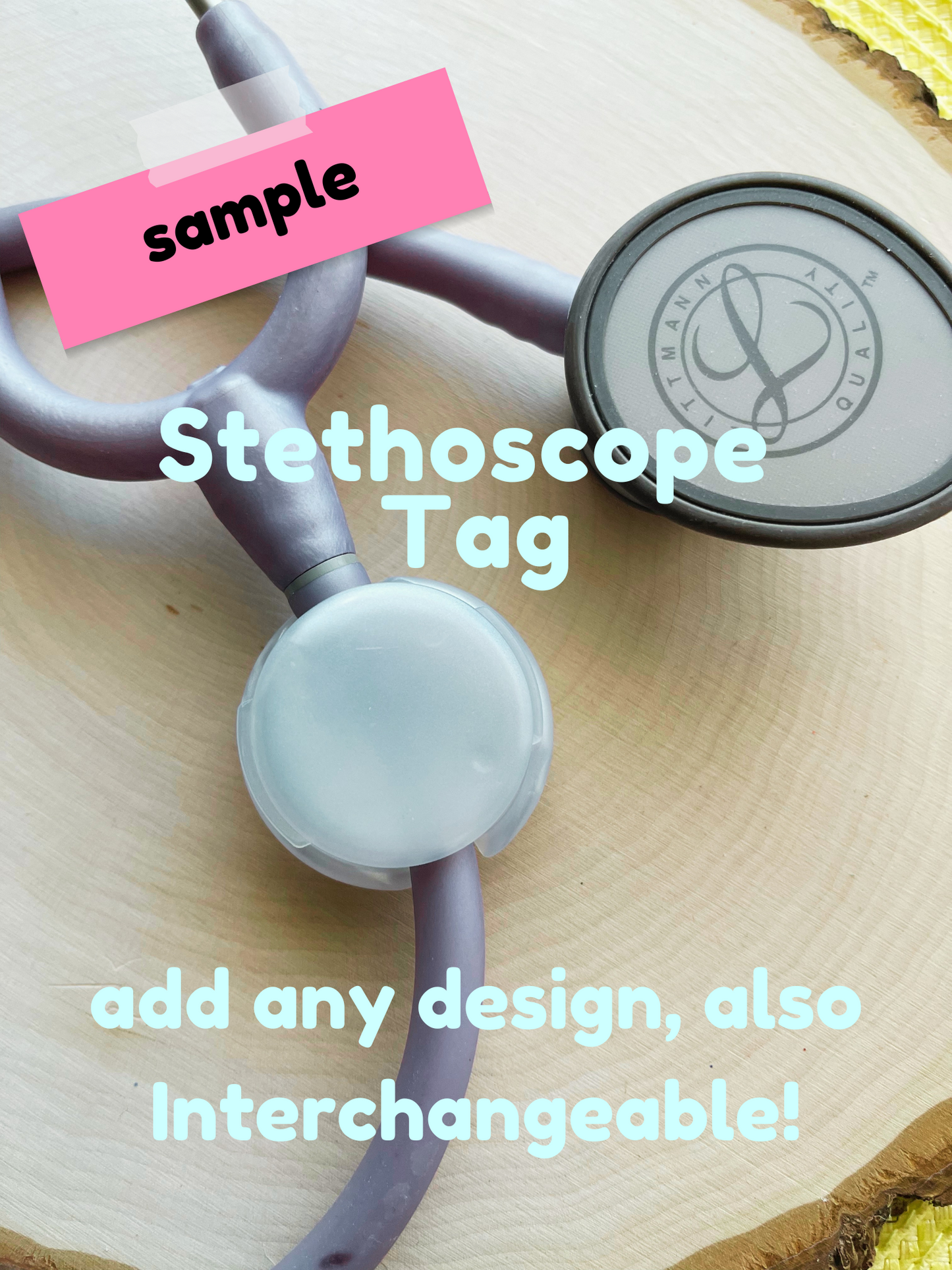 Watercolor Stethoscope - Badge Reel