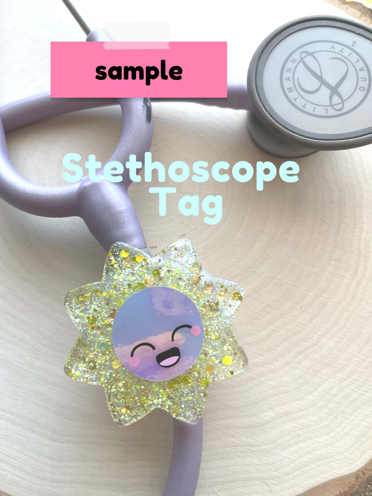 Watercolor Stethoscope - Badge Reel