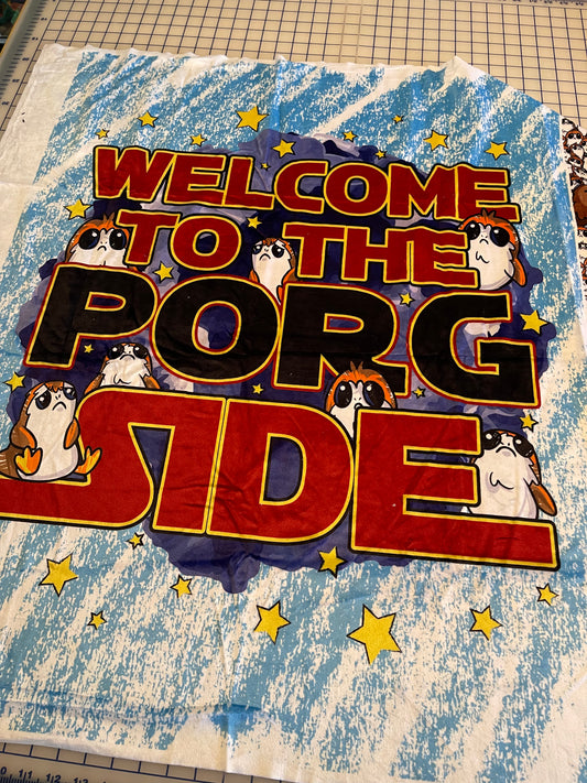WELCOME TO THE PORG SIDE - TODDLER MINKY TOPPER PANEL