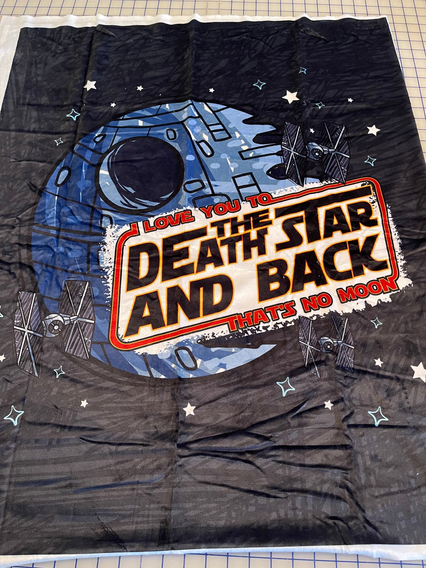 TO THE DEATH STAR AND BACK - TODDLER MINKY TOPPER PANEL
