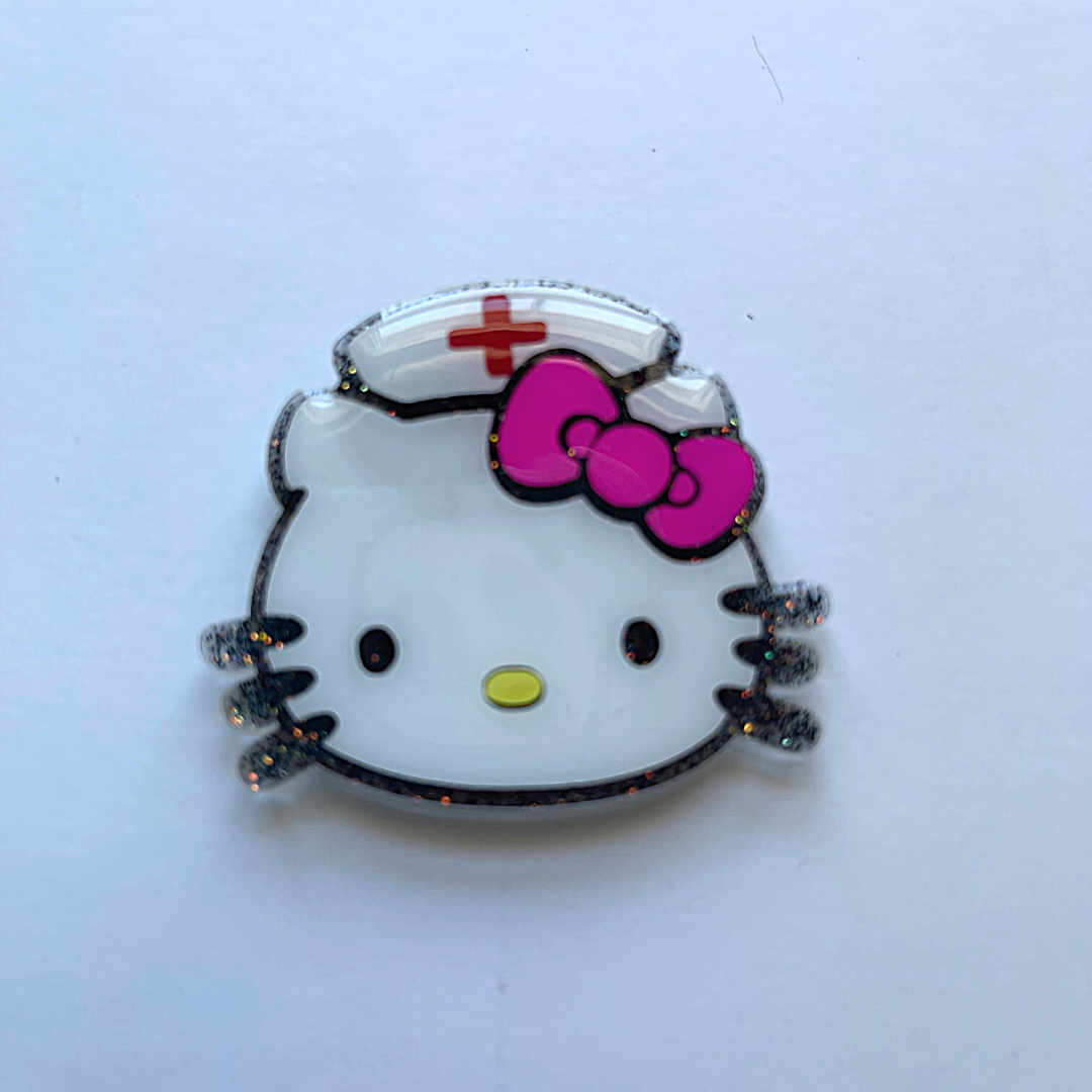 Hello Kitty Nurse - Badge Reel Design W/Belt Clip Reel