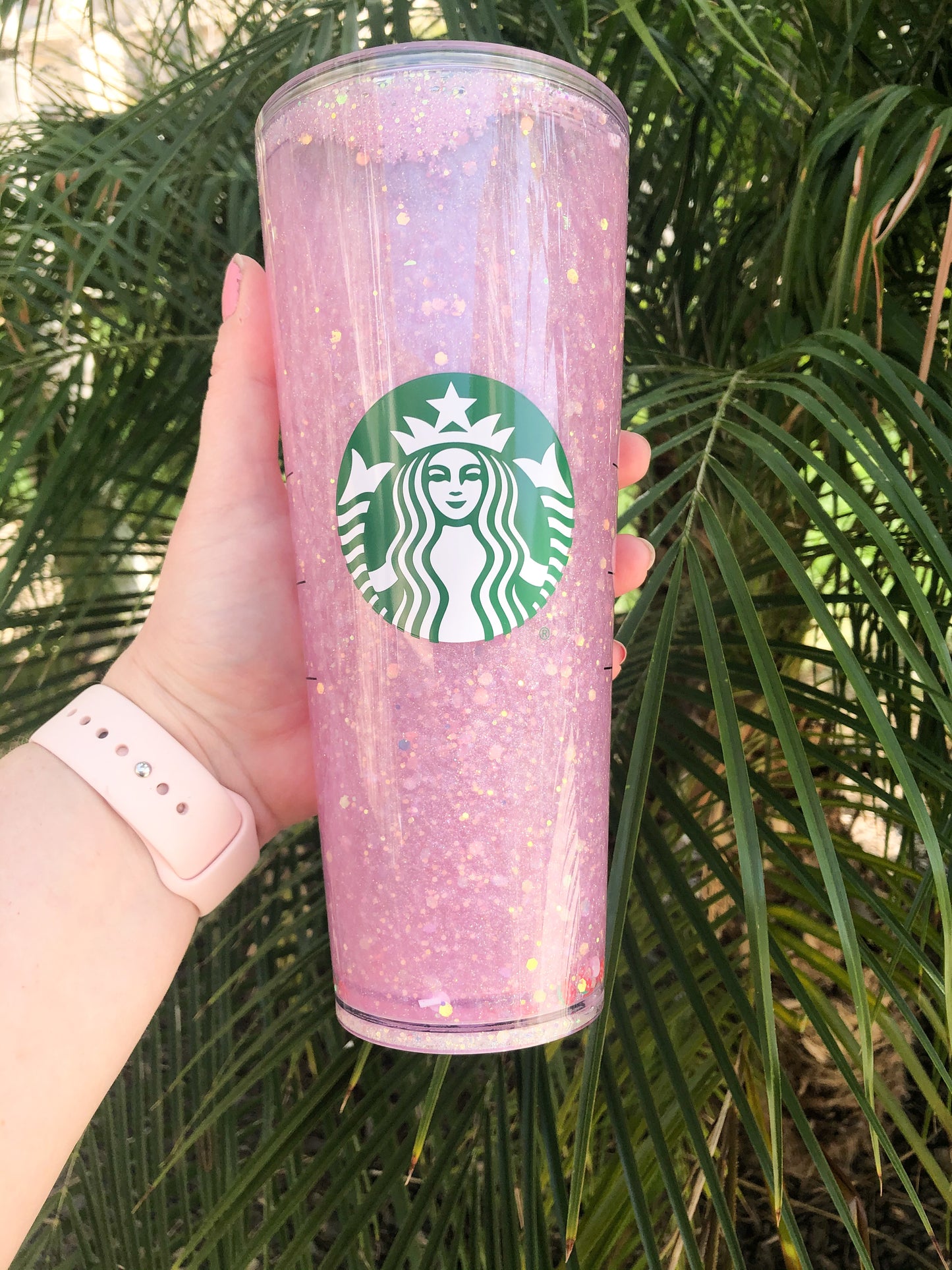 Strawberry Smoothie  - Starbucks 24 oz Snow Globe Glitter Flow Cup