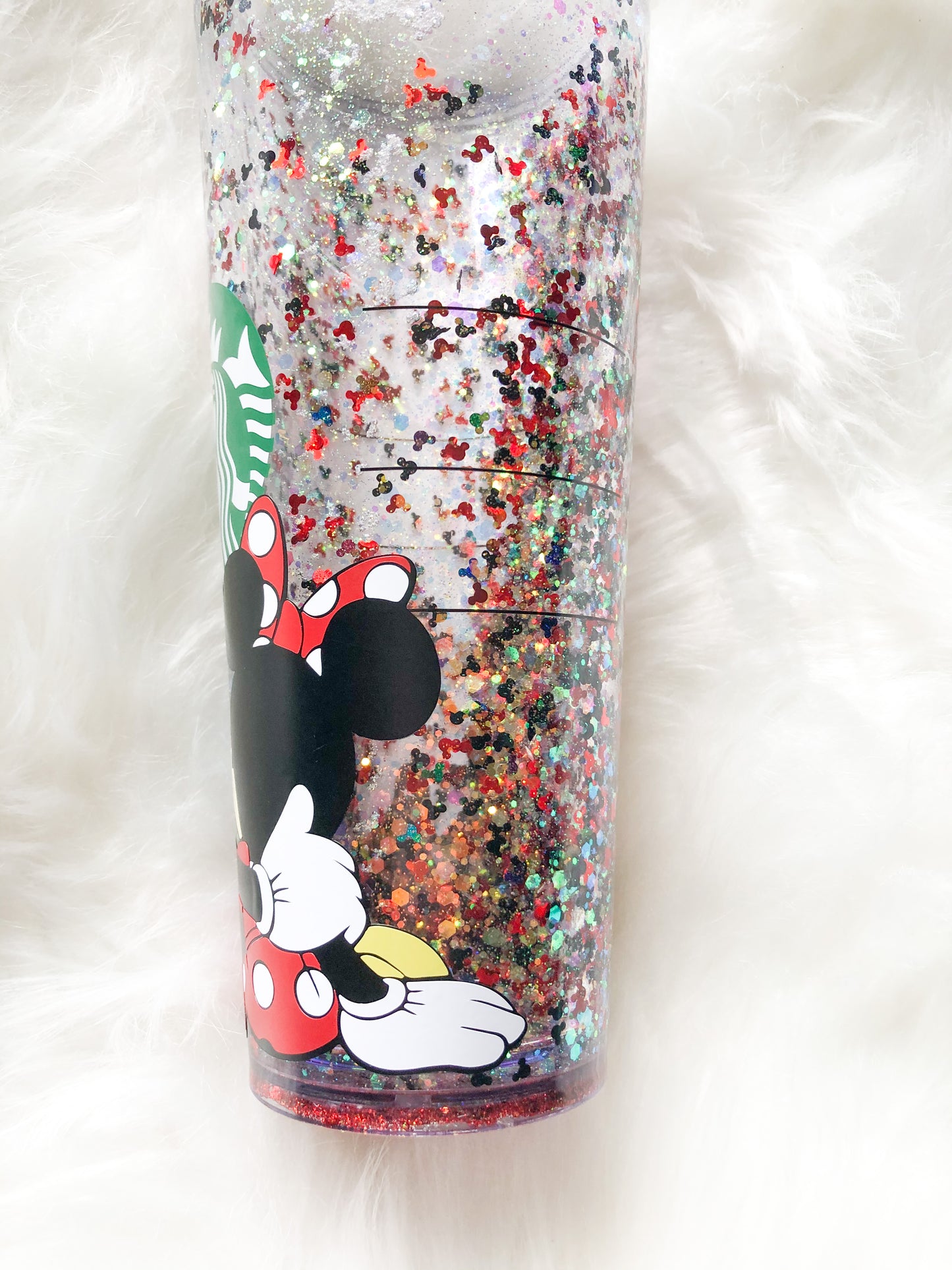 Mickey Loves Minnie - Snow Globe Glitter Flow Cup