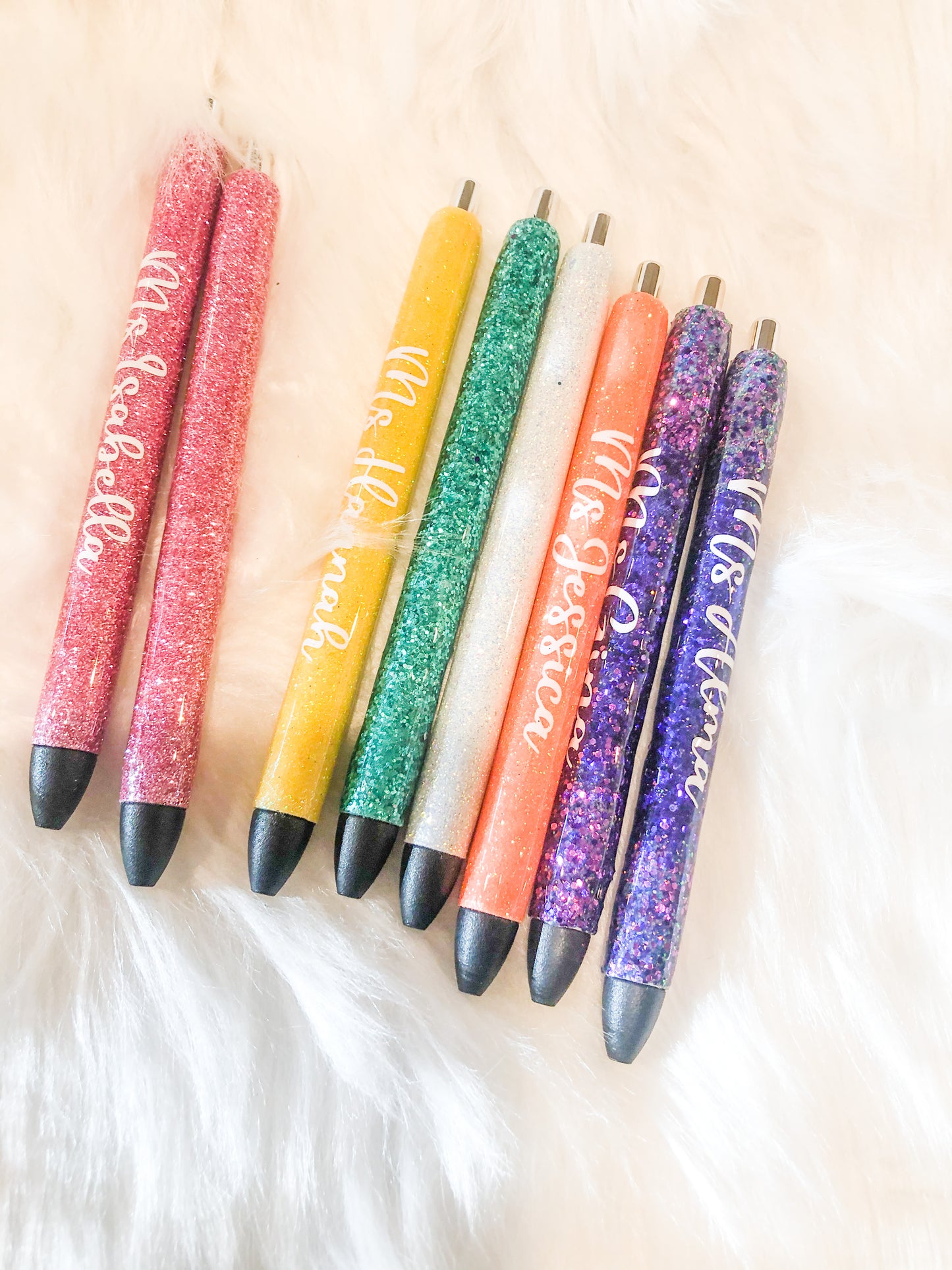 Custom Glitter Pens - Epoxyed Pens - Made to Order