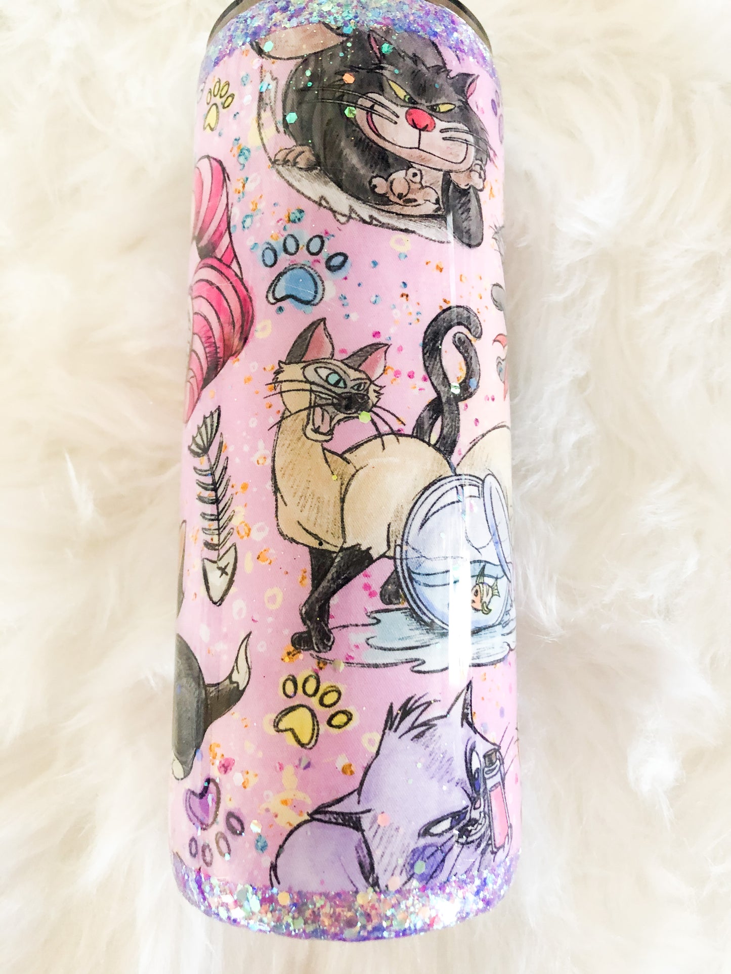 Everybody Wants to be a Cat Fabric Tumbler - Pink - 22/30 oz Fatty