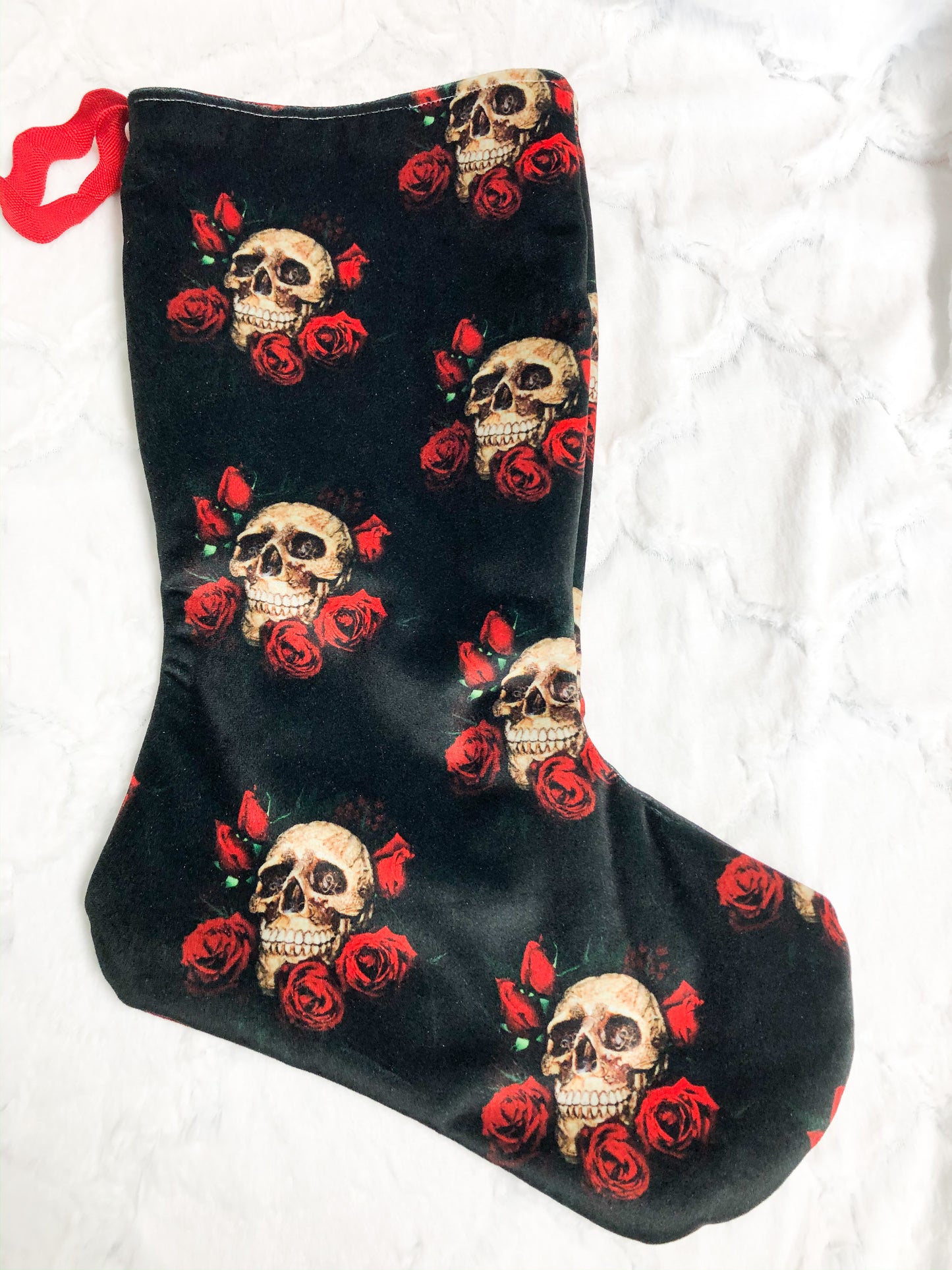 Velvet Skulls stocking