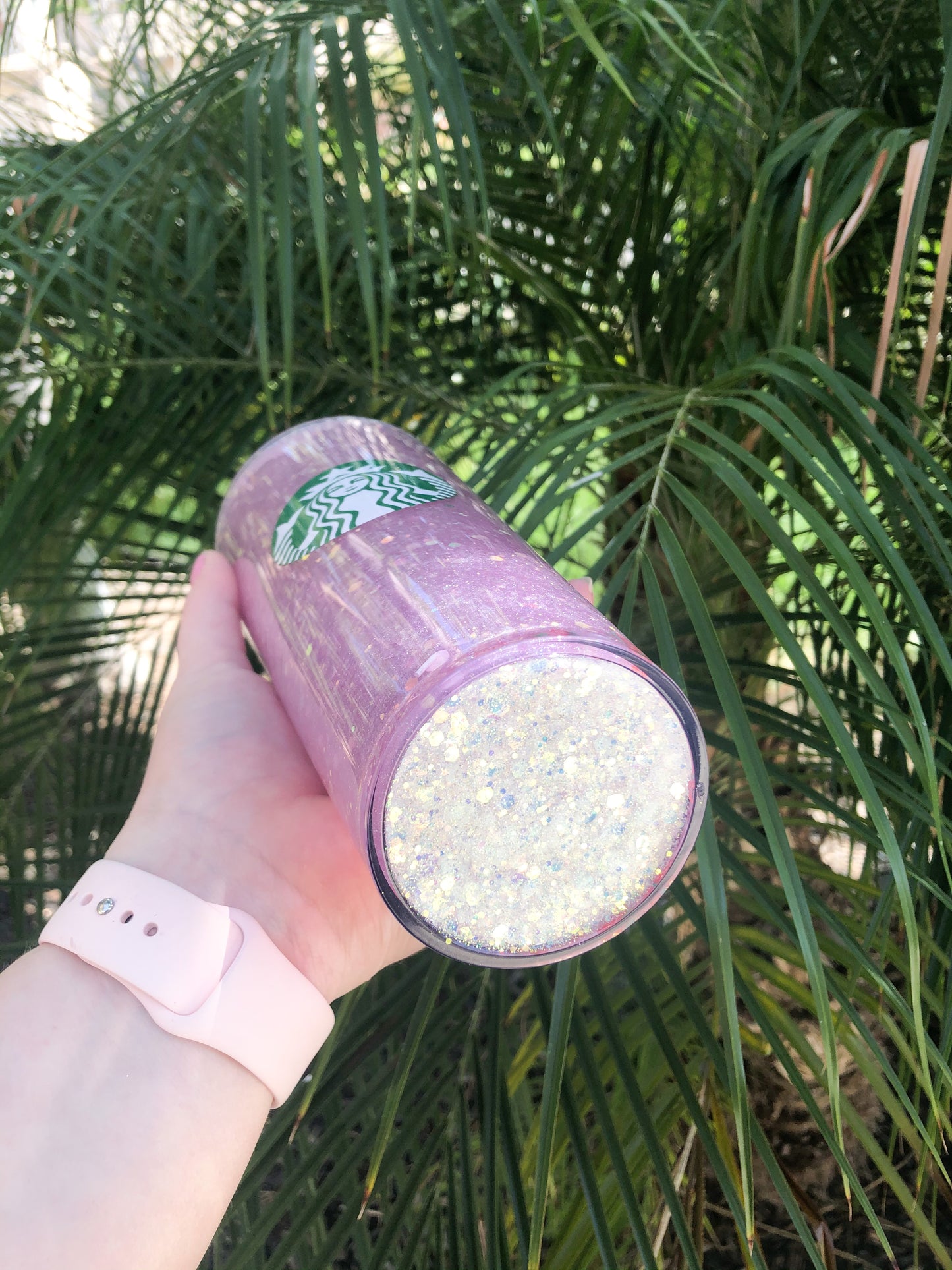 Strawberry Smoothie  - Starbucks 24 oz Snow Globe Glitter Flow Cup