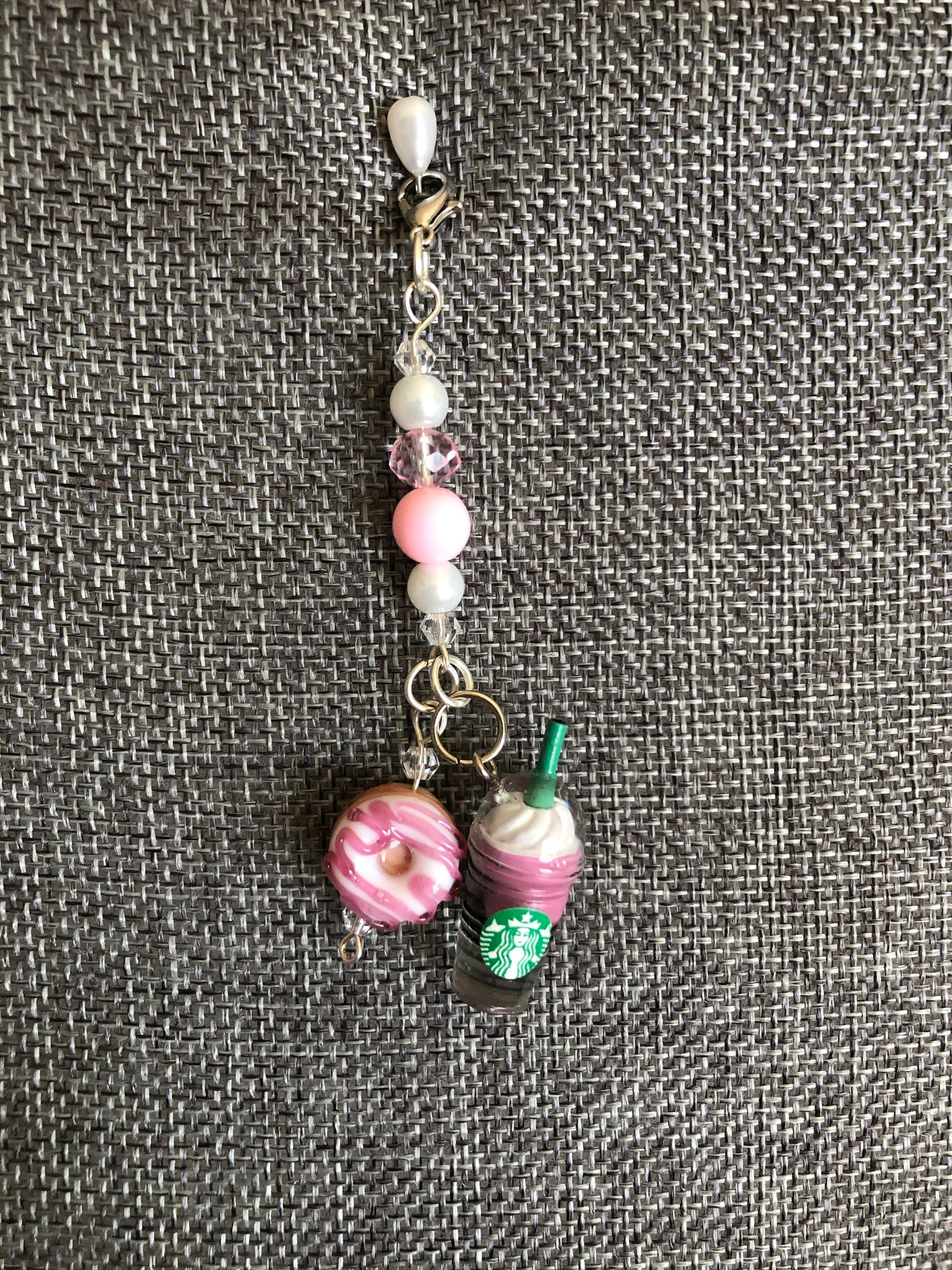 Pink Frap Zip Charm