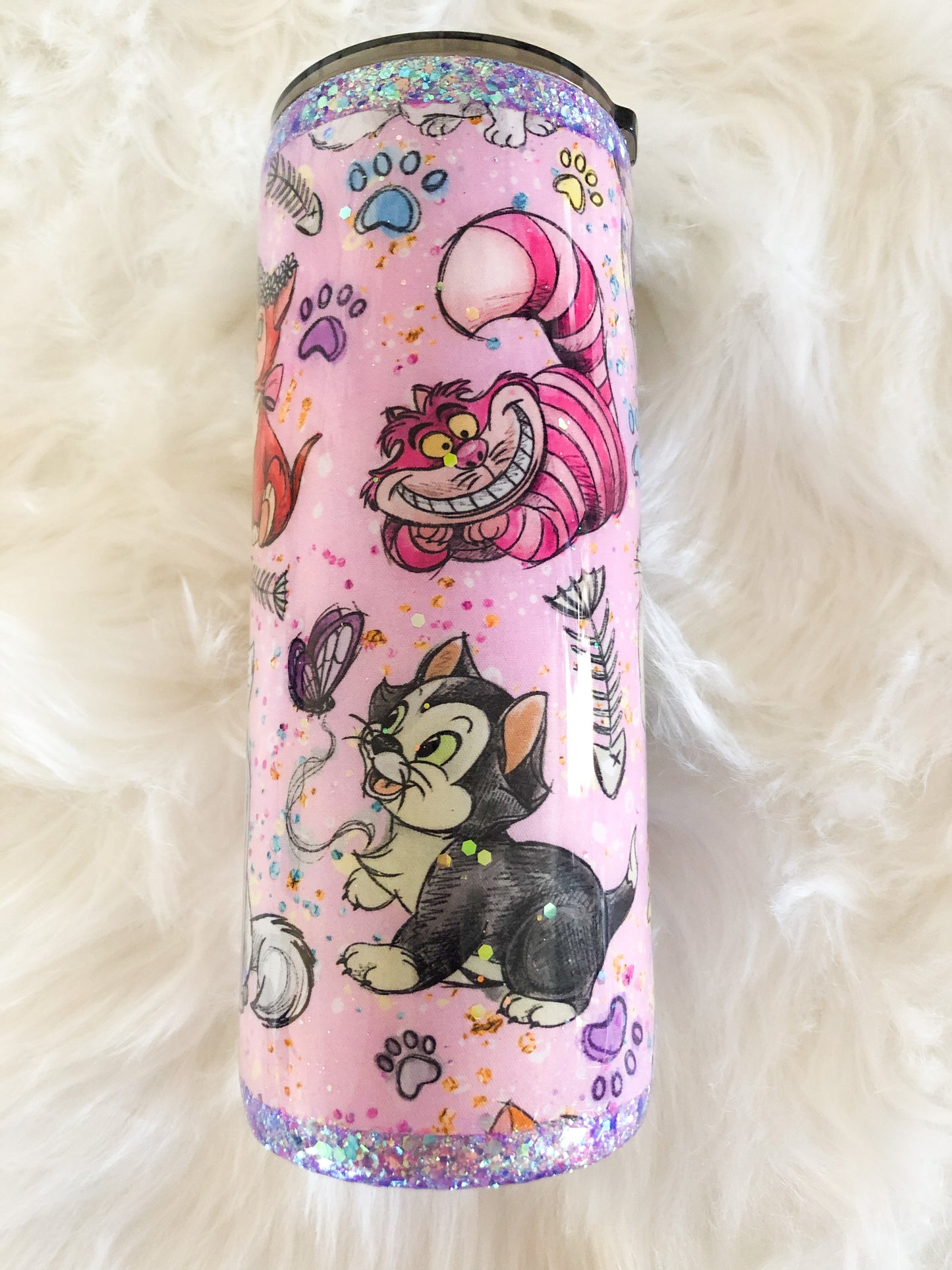 Everybody Wants to be a Cat Fabric Tumbler - Pink - 22/30 oz Fatty