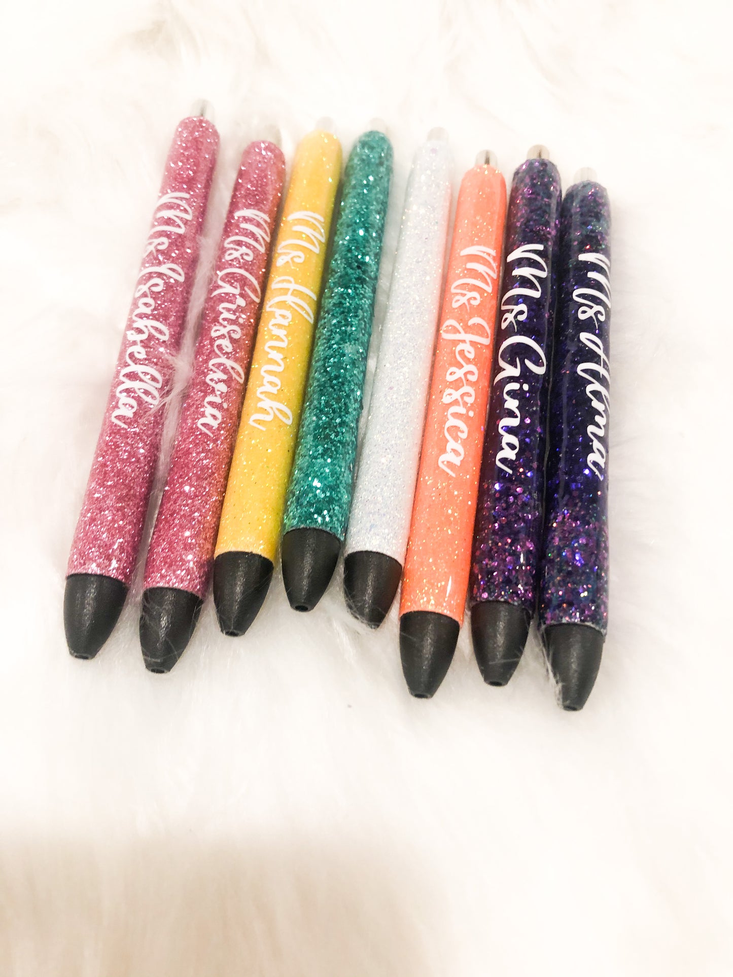 Custom Glitter Pens - Epoxyed Pens - Made to Order