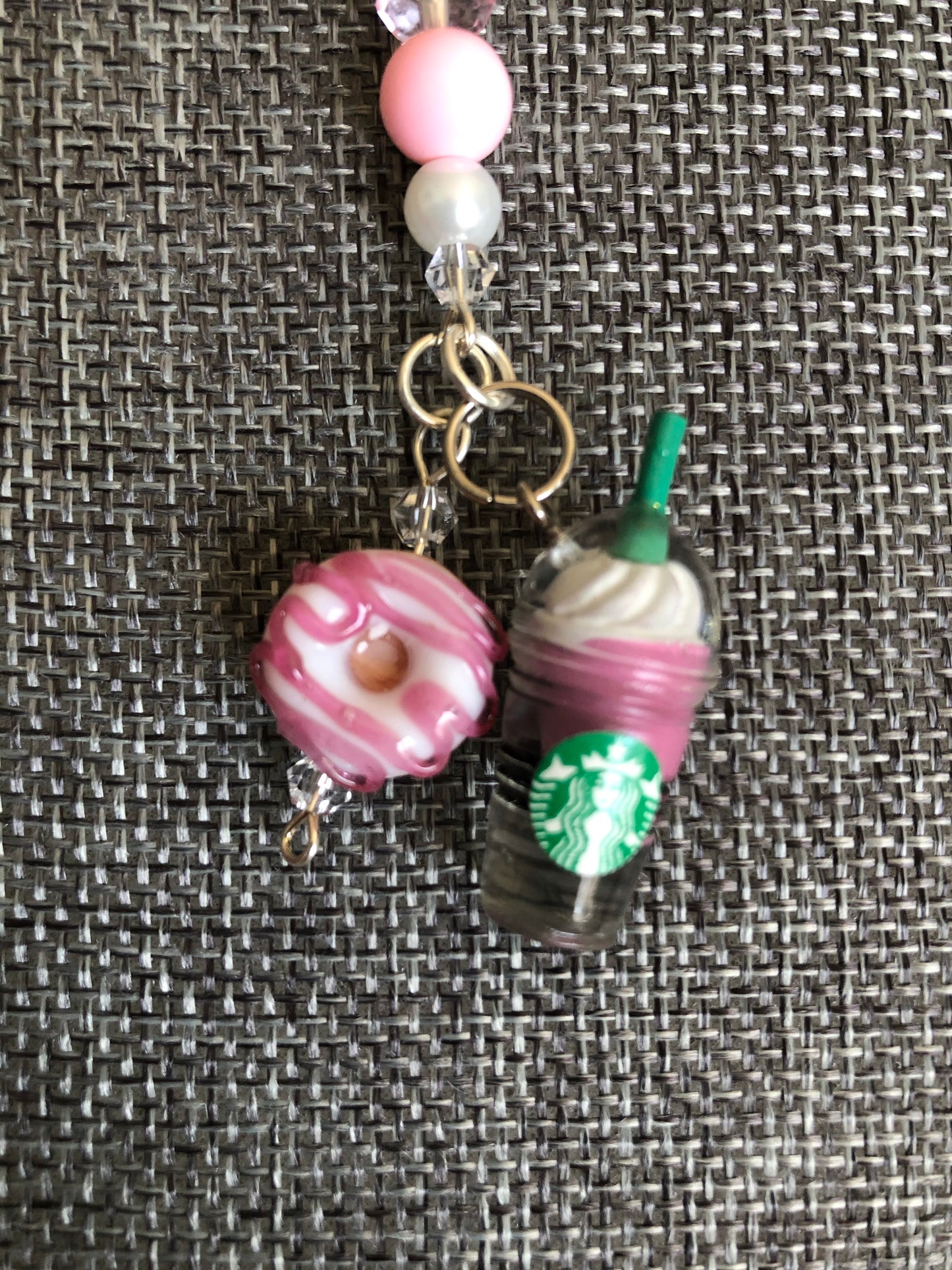 Pink Frap Zip Charm