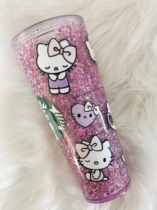 Hello Kitty - Snow Globe Glitter Flow Cup