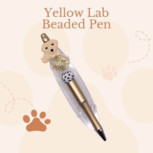 Yellow Lab - Beaded Pen