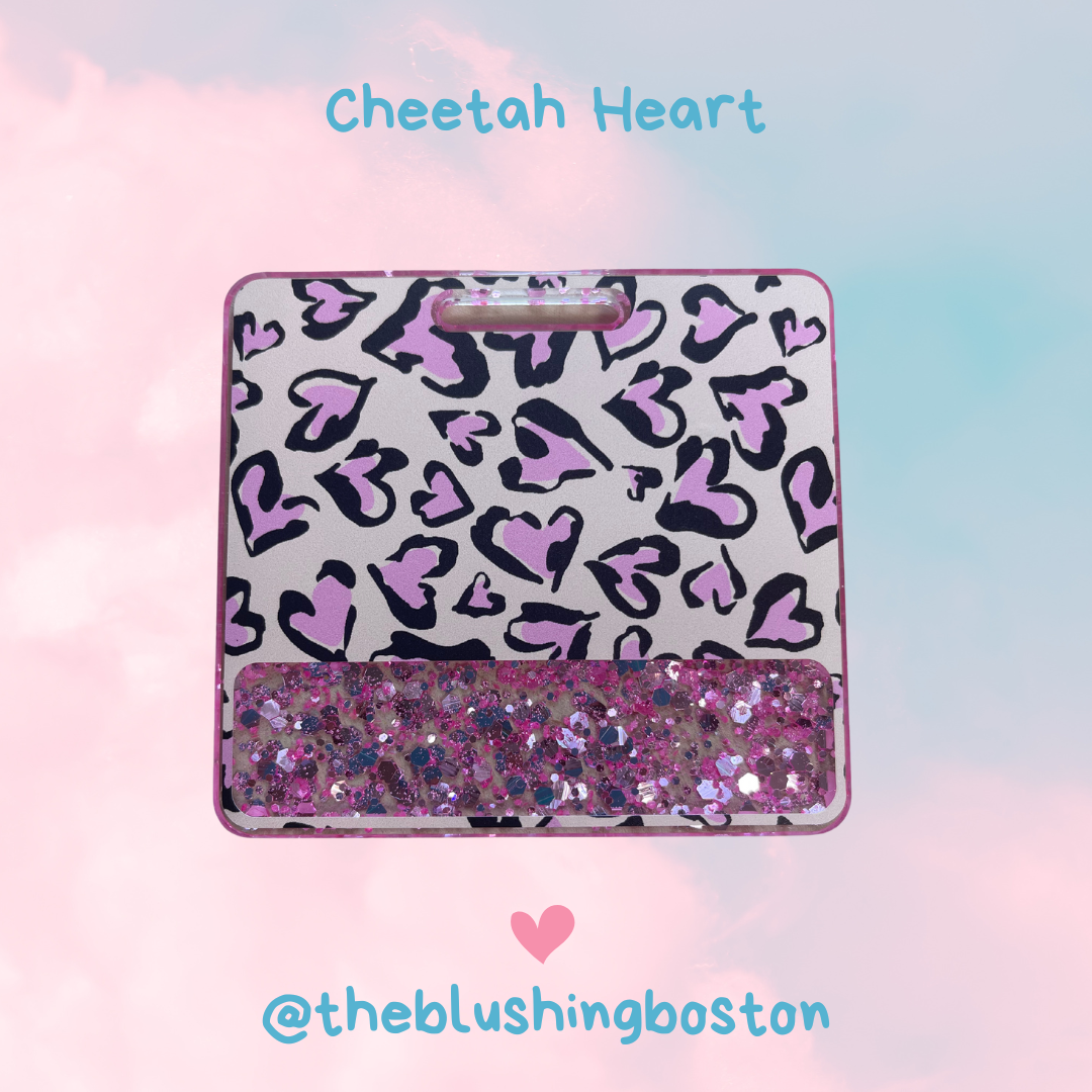 Pink Cheetah Hearts  - Badge Buddy