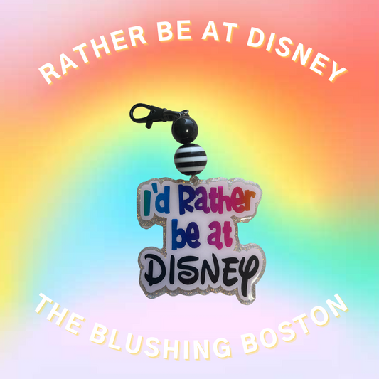 I'd Rather Be At Disney - Black Keychain