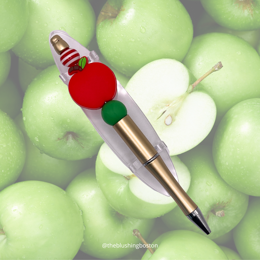 Apple - Teacher- Beaded Pen