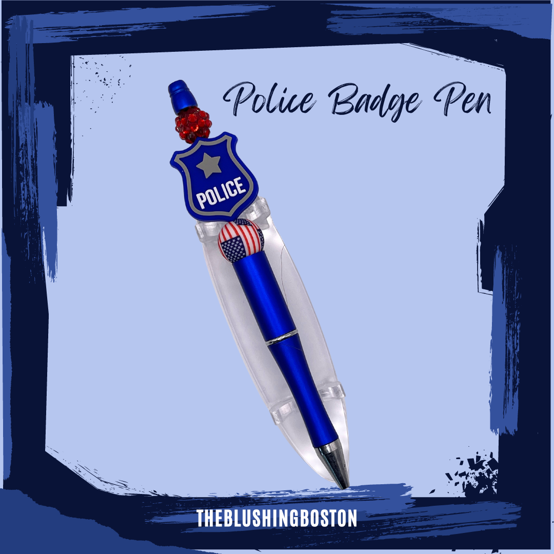 Police Badge - Beaded Pen