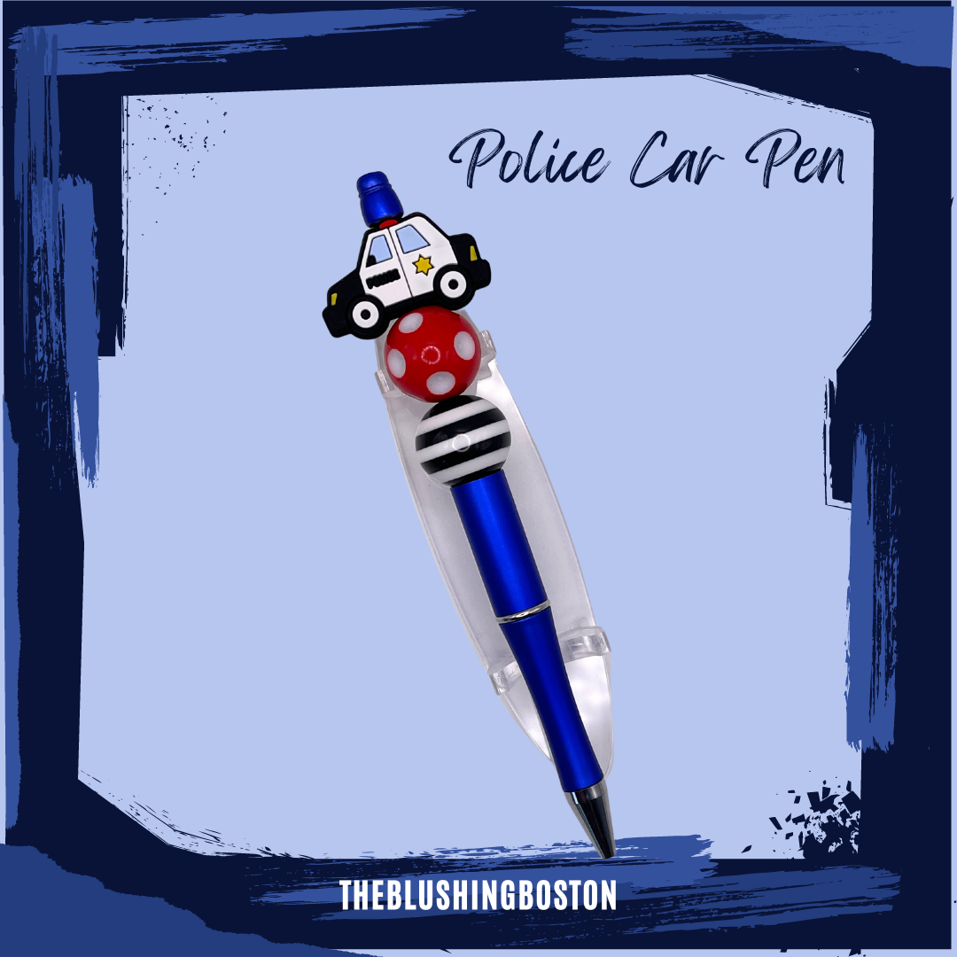 Police Car - Beaded Pen