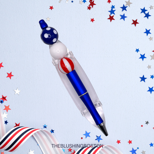USA - Red White & Blue - Beaded Pen