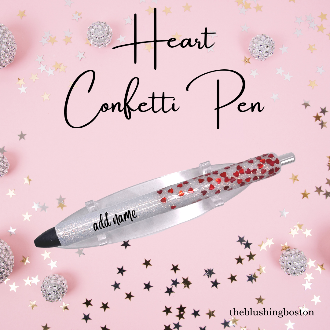 Heart Confetti - Personalizable - Pen